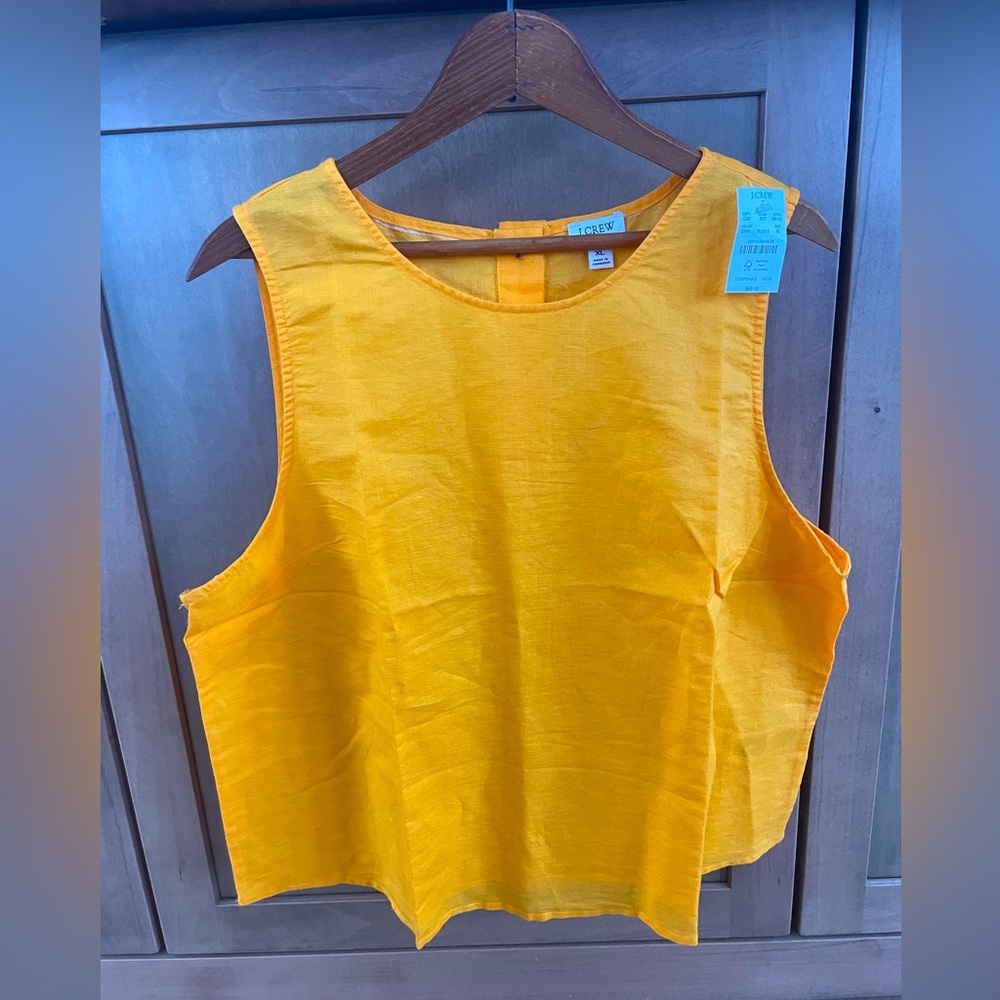 JCrew linen tank top - Sunflower yellow color